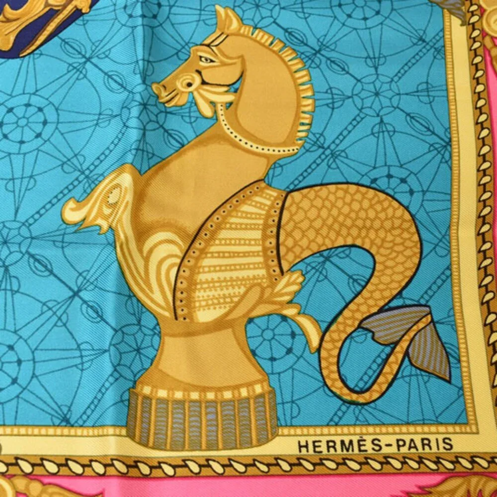 HERMES Black Silk Scarf - Picture 6 of 9